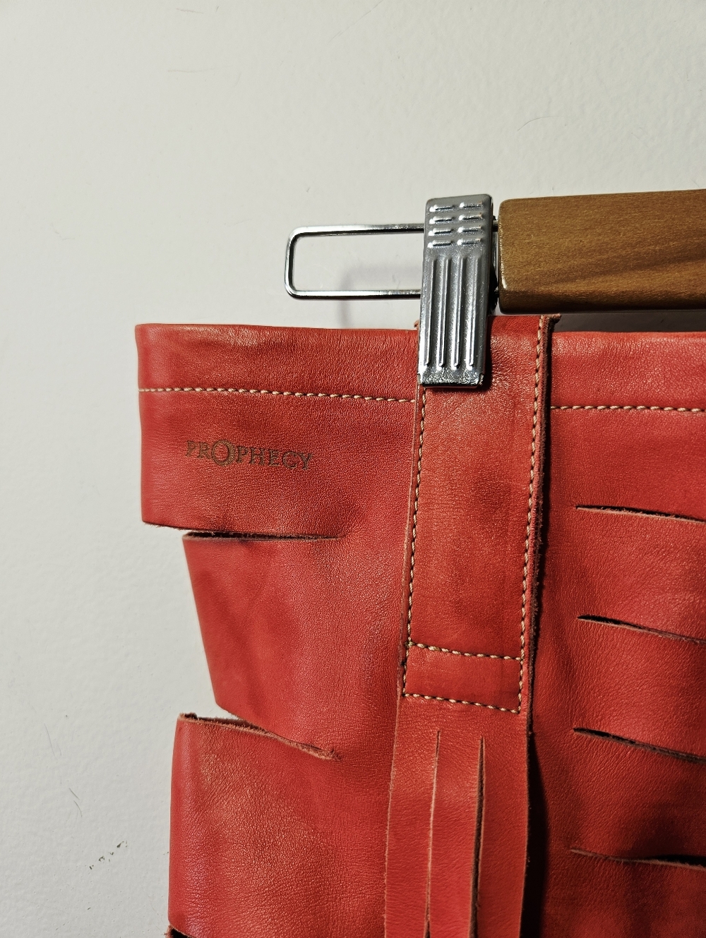 Prophecy Red Leather Knee High Boots Size 41 US 10 Artsy Boho - Picture 7 of 8